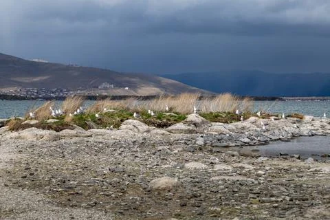 Armenia, lake Sevan, view from the mountain Stock Photos