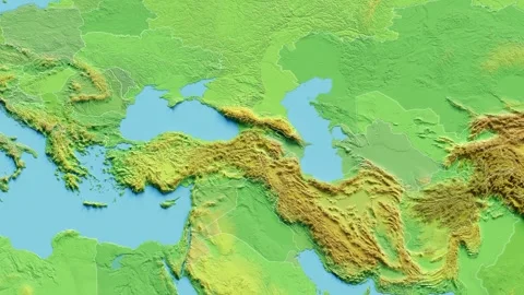 Armenia Map 3D animated with Borders Stock-Footage 348510742