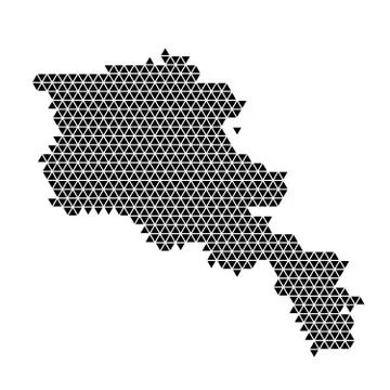 Armenia map abstract schematic from black triangles repeating pattern Stock Illustration