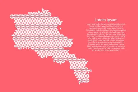 Armenia map abstract schematic from white  triangles repeating pattern Stock Illustration