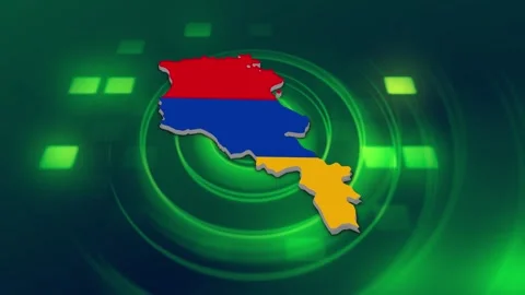 Armenia Map and Flag Background Video stock 344026521