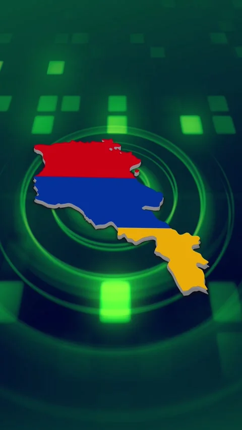 Armenia Map and Flag Background Stock-Footage 346764010