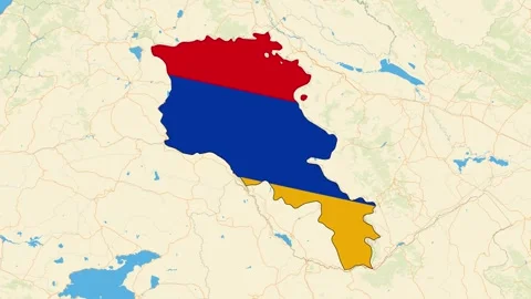 Armenia Map animation zoom in Stock Footage 309414646