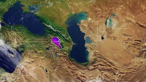 ARMENIA Map With Borders Stock Footage 318671171