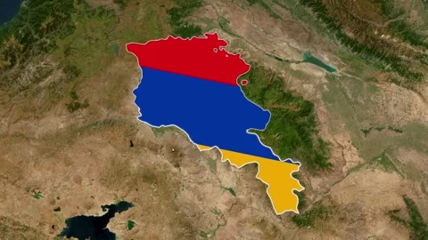 Armenia Map with flag animation Stock-Footage 309414776