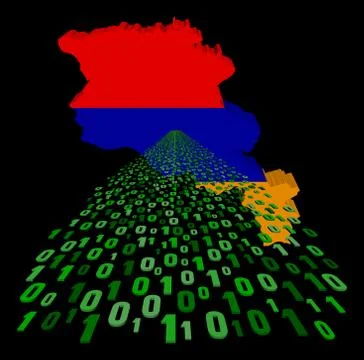 Armenia map flag with binary foreground illustration Stock Illustration