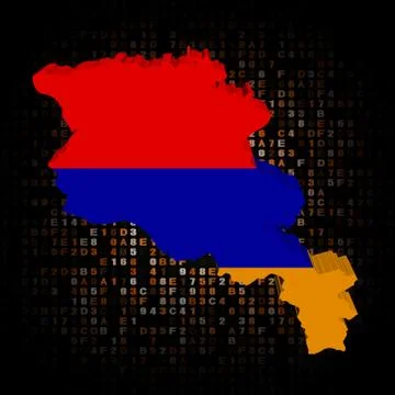 Armenia map flag on hex code illustration Stock Illustration