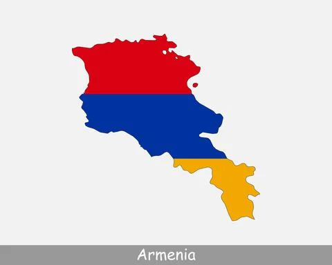 Armenia Map Flag Stock Illustration