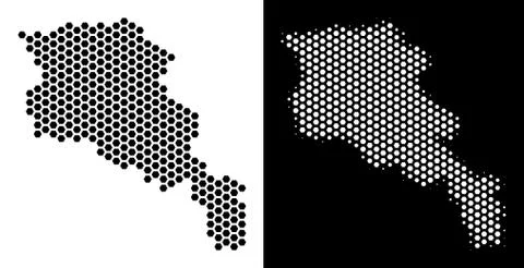 Armenia Map Hexagon Scheme イラスト素材