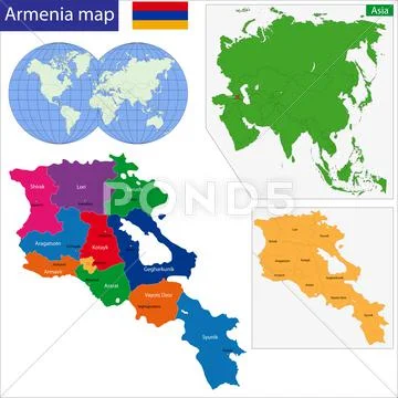 Armenia map Stock Illustration
