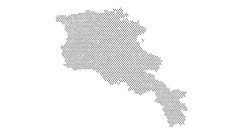 Armenia map from particles, dots. Digital silhouette. Abstract animation ba.. Stock Footage 300884762