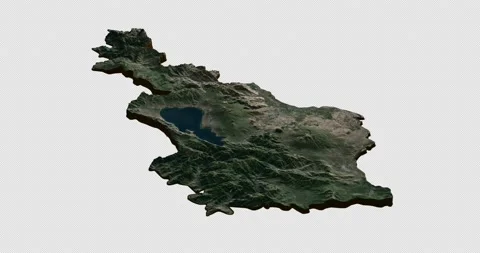 Armenia map rotate 360 loop cw with 3d relief 4K satellite ground height Stock Footage 217994121