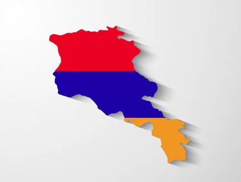Armenia map with shadow effect Stock Illustration