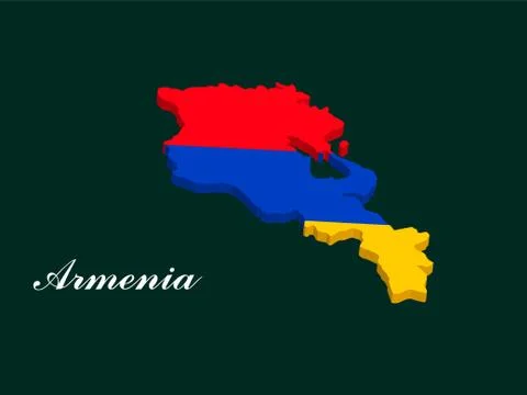 Armenia map vector with the armenian flag Stock Illustration