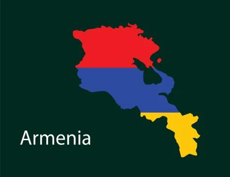 Armenia map vector with the armenian flag Stock Illustration