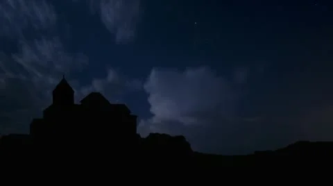 Armenia The monastery of Sevan thunderstorm Stock Footage 10592450