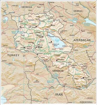 Armenia physiography map Stock Illustration