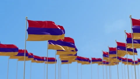 Armenia Row Of Flags Animation Видео 148617917