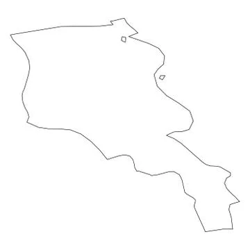 Armenia - solid black outline border map of country area. Simple flat vector 스톡 일러스트