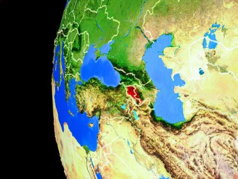 Armenia from space Stock Illustration
