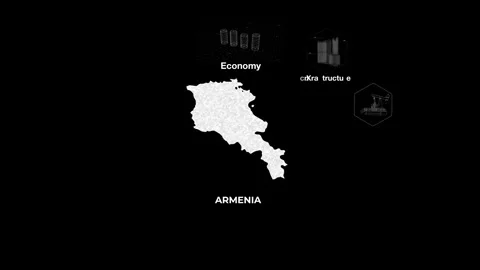 Armenia technology map with animated charts Stock Footage 340965145