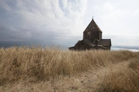 Armenian Church on Lake Sevan Stock Photos