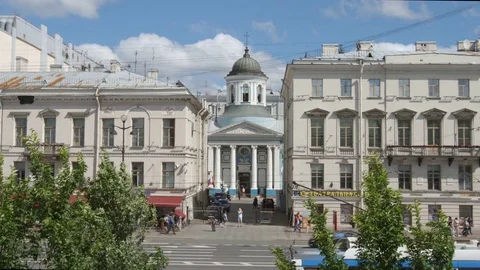 Armenian church on the Nevsky street in the summer Stock Footage