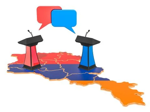 Armenian Debate concept, 3D rendering Ilustración de archivo
