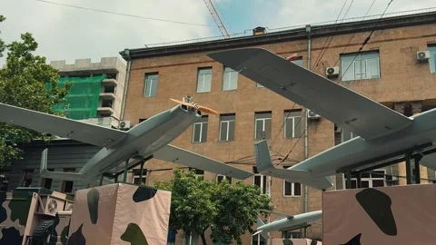 Armenian DEV-4 Reconnaissance &amp; Strike UAV 1 Video stock 336285403