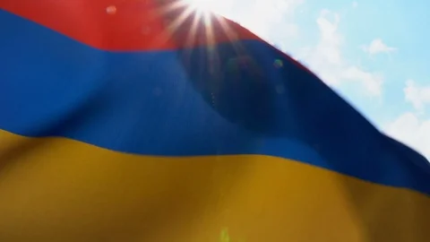 Armenian Flag Flapping Stock Footage 118963164