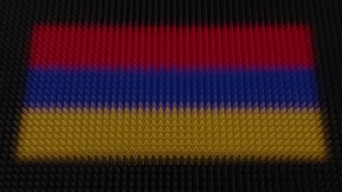 Armenian Flag Light Shining on Scrolling Bullets Stock Footage 281902850