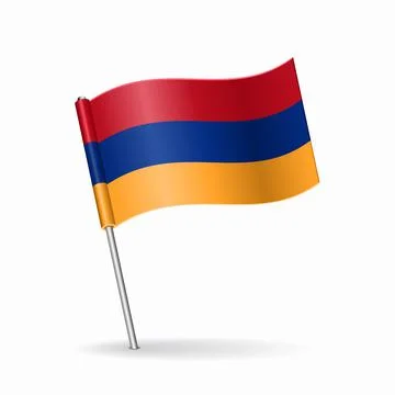 Armenian flag map pointer layout. Vector illustration. Stock Illustration