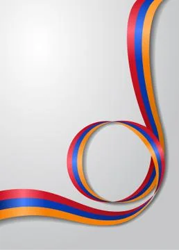 Armenian flag wavy background. Vector illustration. Stock Illustration