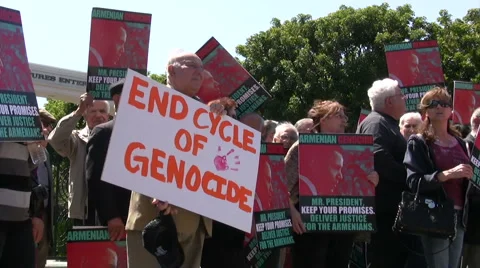 Armenian Genocide Protest - "End Cycle of Genocide" Stock Footage 5299052