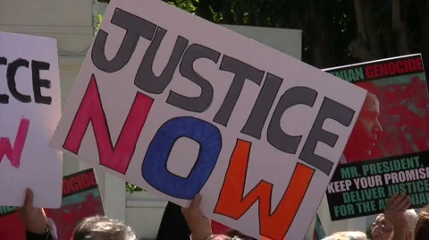 Armenian Genocide Protest - Justice Now Video stock 5299177