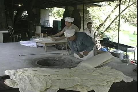 Armenian woman preparing bread Stock Footage