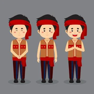 Armenians Character with Various Expression Stock Illustration