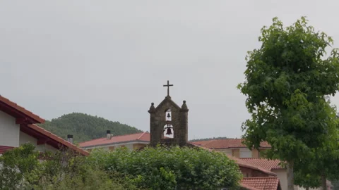 Armintza church bell tower in Basque Country Stock-Footage 344259780