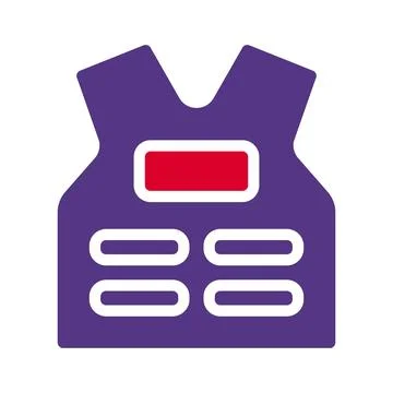 Armor icon solid red purple style military illustration vector army element.. Illustrazione stock