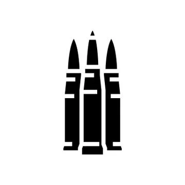 Armor piercing bullets glyph icon vector illustration Illustrazione stock