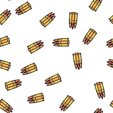 Armor piercing bullets vector seamless pattern Illustrazione stock