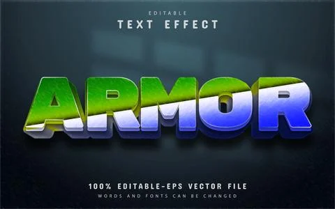 Armor text effect with gradient Stock Illustration