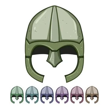 Armor viking helmet cartoon vector graphic Stock Illustration