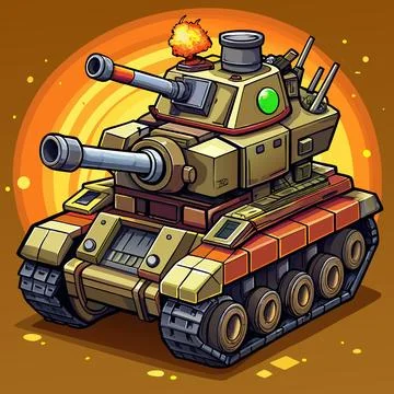 Armored Battle Tank Vector Stock Illustration