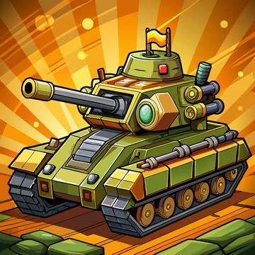 Armored Battle Tank Vector Stock Illustration