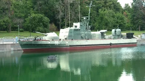 Armored Boat Stock Footage 7754982