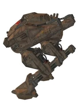 Armored Mechanized Sentry Stock Illustration