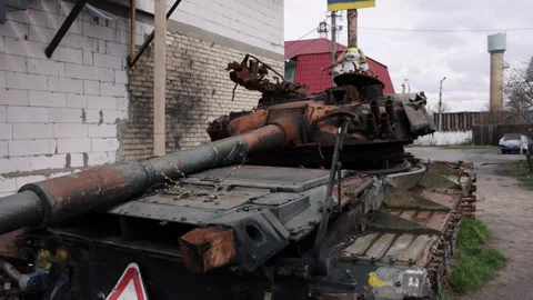 Armored tank, Russian warfare, Devastation Ukraine Видео 245106965
