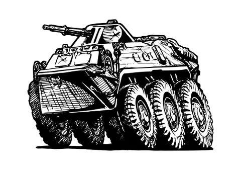 Armored troop-carrier Stock Illustration
