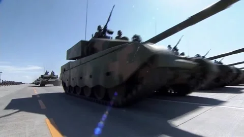 Armored Troops Parade Stock Footage 234496057